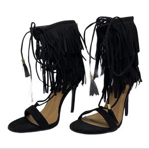 Forever Fringe Cuff Tassel Shoes Sexy Size 8.5